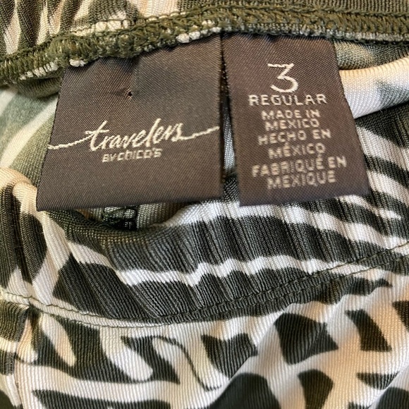 Stylish Chico's Olive & Beige Women's Travelers Pants - Picture 2 of 6